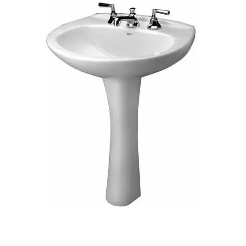 Mansfield Plumbing 292-8 WH Mansfield Alto IV 25 inch x 19 inch Pedestal Sink Basin Only, 8 inch Centerset