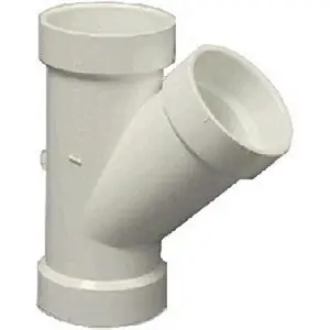 Charlotte Pipe and Foundry PVC 601 4.4.2 - 4 inch x 4 inch x 2 inch PVC DWV Wye, All Hub