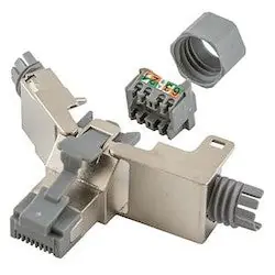 HUBBELL PREMISE WIRING SP6A PLUG, CAT6A FIELD TERM UTP, FTP, SILVER
