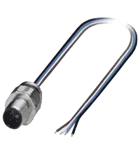 Pepperl + Fuchs V1SPG9500 Male Receptacle, M12/PG9, 4 Pin, Length 500 mm