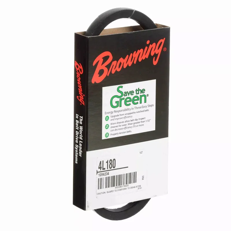 Browning 1094234 V-Belt - Fractional Horsepower Non-Cogged Belt - 1/2 Inch Top Width - 18 Inches Length - 5/16 Inch Thickness