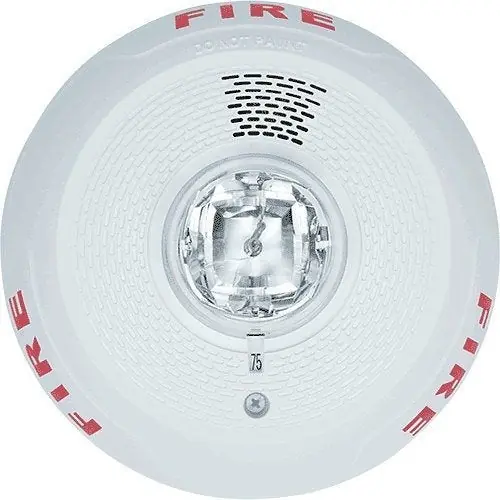 System Sensor PC2WL Indoor Selectable Output Horn Strobe 2-Wire Ceiling Mount FIRE Marking White Replaces PC2WH