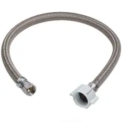 SPS Approved Vendor SST-12MN 3/8 inch x 7/8 inch Stainless Steel Braided Toilet Connector, 12 inch Length, Compression x Ballcock