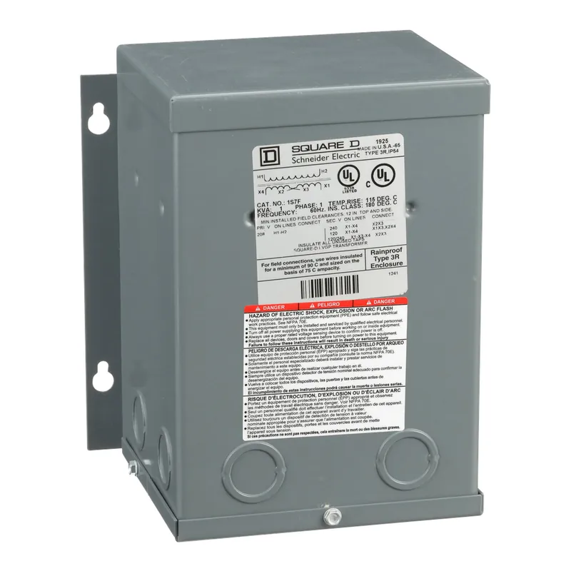 Square D 1S7F General Purpose Transformer 1 kVa 208 VAC Primary 120/240 VAC Secondary