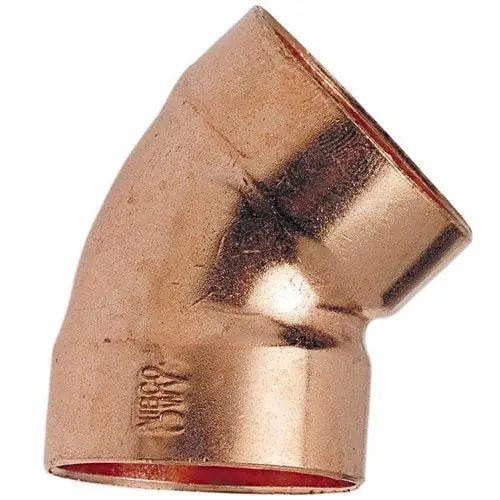 Elkhart Products CDW4L 1-1/2 inch 45 Deg DWV Copper Elbow, SWT x SWT