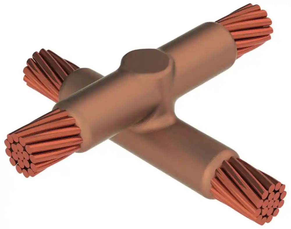 nVent ERICO XBM2V2V Cadweld Cable To Cable Horizontal X 250 Kcmil Concentric 0.575 Conductor 1 Od 250 Kcmil Concentric 0.575 Conductor 2 Od