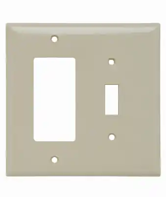 Legrand SPJ126-I Junior-Jumbo 2-Gang Combination Wallplate Ivory