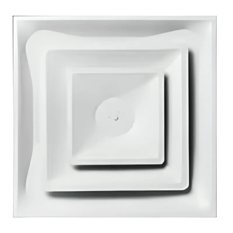 Metal-Fab L3C10I Extruded Aluminum Commercial Insulated 2-Cone Louver Diffuser 24 inch x 24 inch