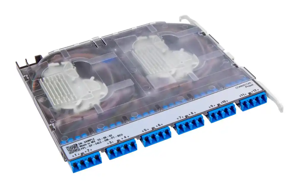 COMMSCOPE ENTERPRISE SOLUTIONS 760255053 OS2 250 UM PIGTAIL CASSETTE PPL-SP-24LC-SM-PT-BEU 24LC/UPC METHOD B