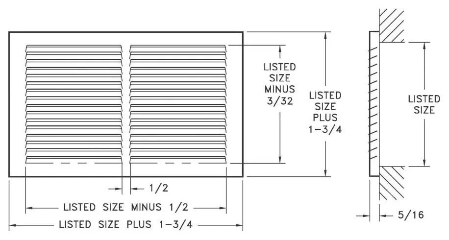 AirMate 170_30X14-W Return Air Grille 30 x 14 1/2 Fin Spacing 40 Degree
