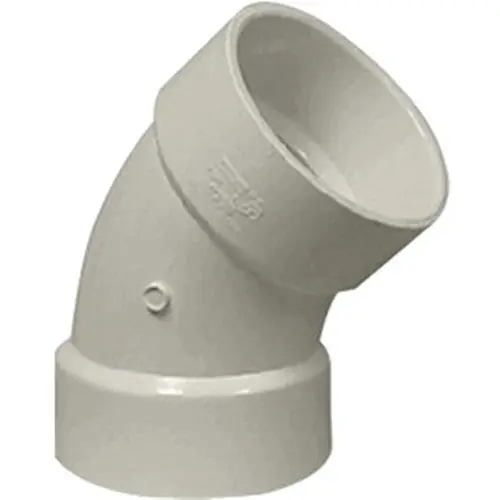 Normandy Products Company V-506 6 inch 45 Deg SDR 35 D-3034 PVC Sewer Elbow Hub x Hub