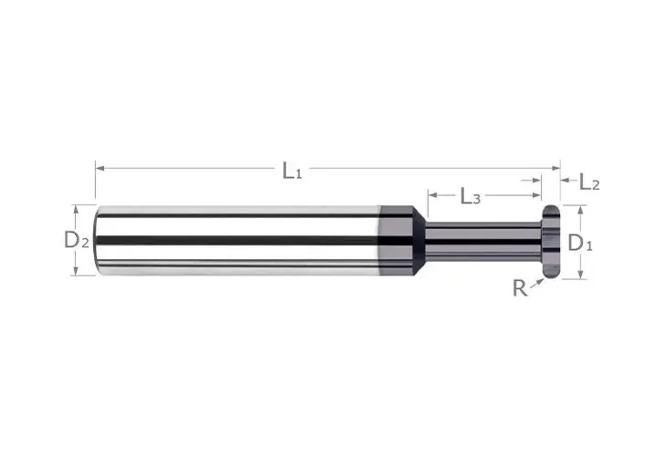Harvey Tool 43393-C3 1/2 in Diameter Cutter with Full Radius Coated