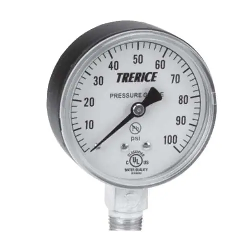 Trerice 800B2502LA030 Utility Pressure Gauge 30 in Hg - 30 psi