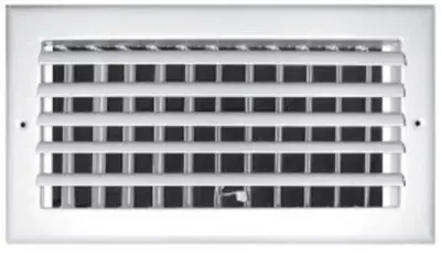 TRUaire A301HM08X04 8 Inch x 4 Inch 1-Way White Aluminum Adjustable Curved Blade Wall Ceiling Register