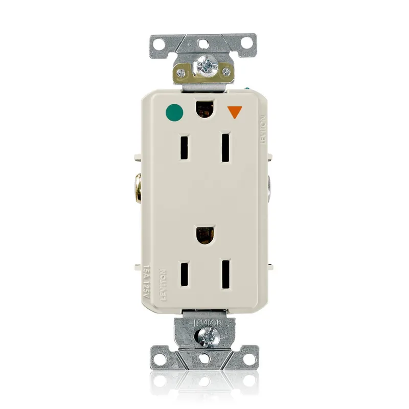 Leviton D8200-IGT Decora Plus Isolated Ground Duplex Receptacle Outlet 15 Amp 125 Volt