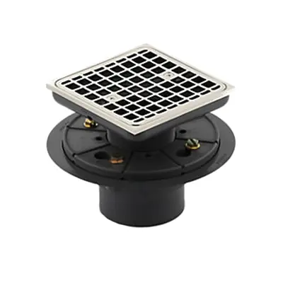 Kohler K-9136-SN ClearFlo 2 inch/3 inch dia Pipe Brass and PVC Tile-In Shower Drain, Vibrant Polished Nickel