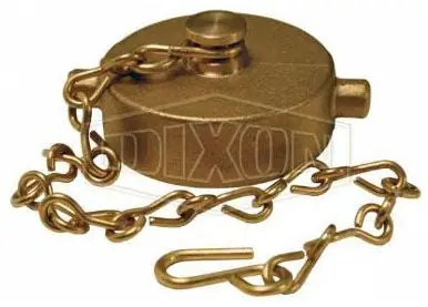 Dixon Valve FC150F Cast Brass Fire Equipment Cap 1-1/2 Inch NST with Chain