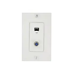 Leviton 40159-W Wall Plate, Decora, Telephone/Video, 6-Position 4-Conductor and F Connector, White