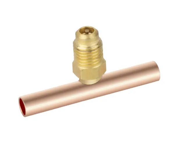 NAVAC F1004 Slip Fit Copper Braze Tee, 3/8 x 1/2 in Nominal, ODS x ODF End Style