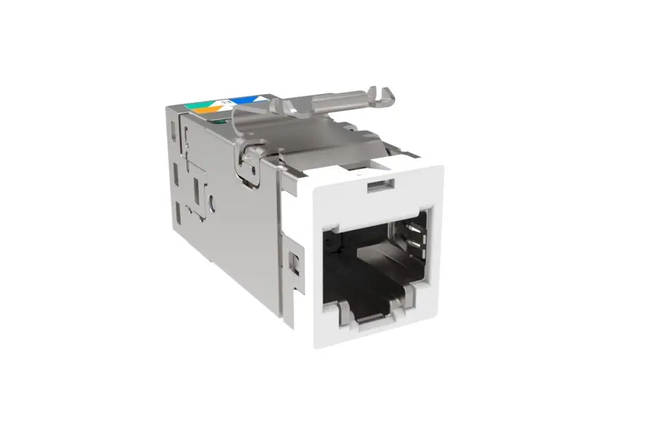 COMMSCOPE 760238128 UNIPRISE SLX MODULAR RJ45 JACK, CAT 6A SHIELDED W/OUT DUST CVR, ALP WHITE