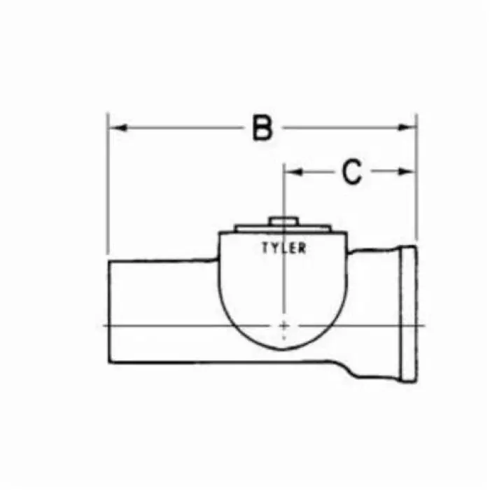 Tyler Pipe 383079 Service Test Tee 12 x 12 x 8 in