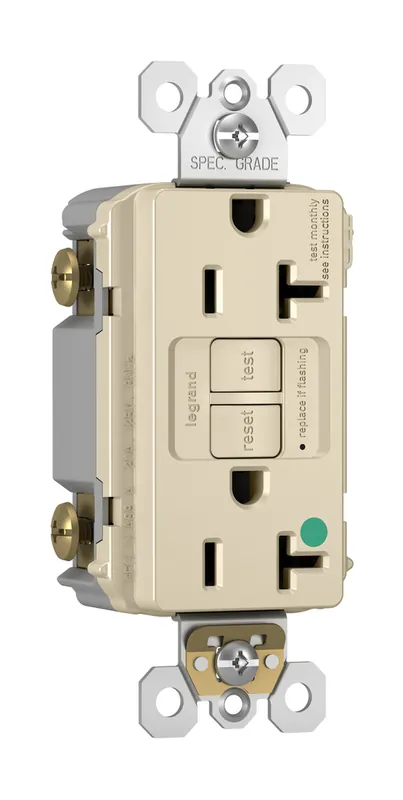 Pass & Seymour 2097HGTRLA Self-Test GFCI Hospital Grade Tamper Resistant Light Almond