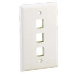 Panduit NK3FNIW NetKey 3-Port Faceplate Flat