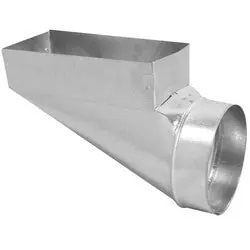 Gray Metal South 244-4104 10 inch x 4 inch x 4 inch End Register Boot, 30 ga.