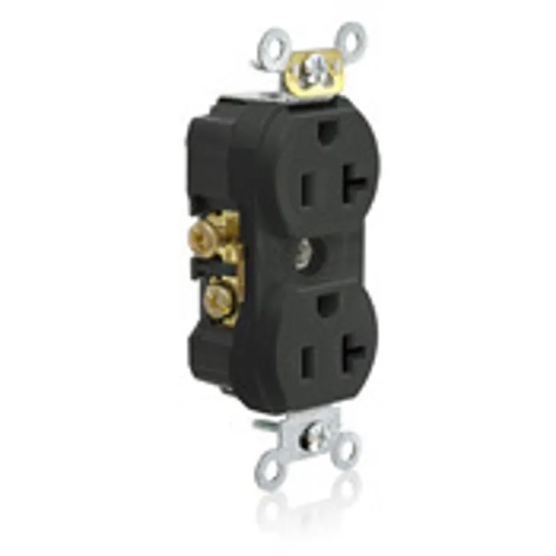 Leviton TCR20-E 20A 125V NEMA 5-20R 2P 3W Tamper-Resistant Narrow Body Duplex Receptacle