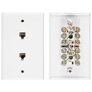 Allen Tel AT217SM-4-15 Flush Mount Duplex Smooth Phone Wall Jack 4-Conductor