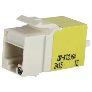ORTRONICS KT2J6A-88 Category 6A Keystone Jack, Lacing Cap Termination, White