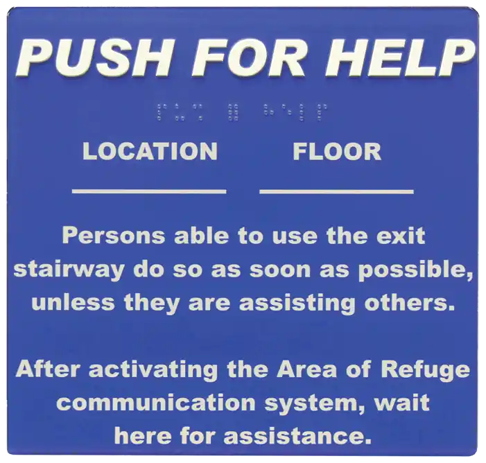 TALKAPHONE ETP-SIGN-PFH Polycarbonate Self-adhesive Push for Help Sign