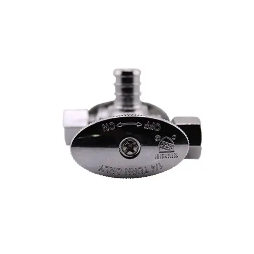 Nabco 980593 LF 1/2 inch PEX x 3/8 OD x 3/8 OD Two Handle Dual Stop Lead Free Chrome Plated