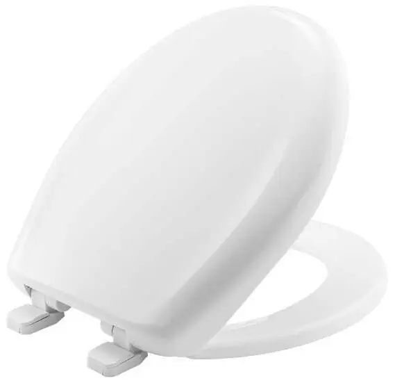 Bemis 200TCA-346 Round Closed Front Toilet Seat with Cover 14-7/8 Inch by 14-11/16 Inch Linen Plastic