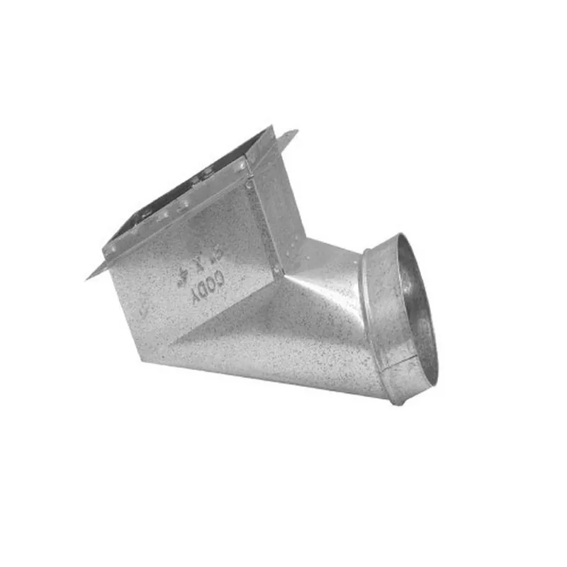 Cody Company 2256148 14 x 6 x 8 in. Center Galvanized Steel End Boot COD2256148
