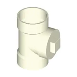 Napco D12910-6 D-Series SCH 40 White PVC Solvent Weld DWV Cleanout Reducing Test Tee with Raised Plug