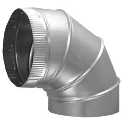 Cody Company 1252414 Adjustable Elbow, 14 in, Hemmed x Crimped Connection, 90 deg