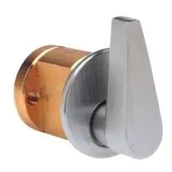 KABA ILCO CORP 7011TK9-26D Rim Cylinder, Turn Knob, Horizontal/Vertical Tailpiece, 1-1/8 Length, Satin Chrome Plated, With Trim Ring/Mounting Plate/Break Off Screw