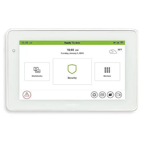 Resideo TUXEDOWC Tuxedo Touch 7 Inch Color Touchscreen Keypad with Smart Control and Voice Annunciation