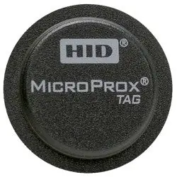 HID Global 1391NSSNN MicroProx Tag Proximity Non-Prog Low Frequency (125 kHz) Front: Gray w/ HID Std Artwork, Back: Adhesive, No Print Tag Number