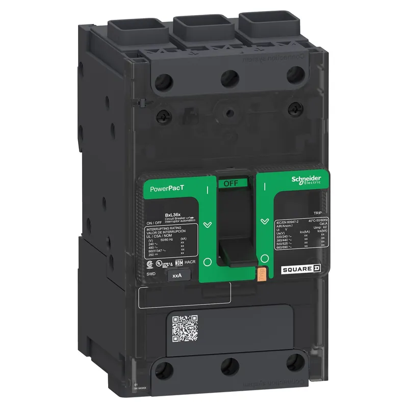 Schneider Electric BDF36050 Circuit Breaker PowerPacT B 50A 3 Pole 600Y/347VAC 14kA