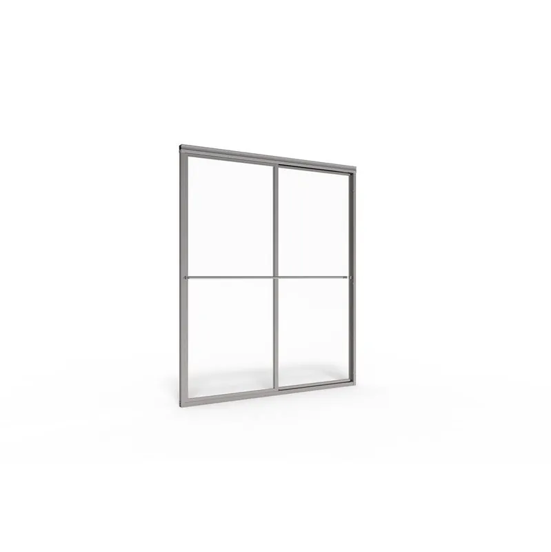 BASCO 7150-6068OBSV Deluxe 7150 Framed Bypass Shower Door Fits 57 To 59 Openings 68 Height Obscure Glass Chrome Frame