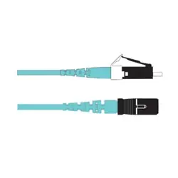 Corning 055702T5120002M Plug & Play Universal Systems Jumper, Standard LC Duplex MM / Standard SC Duplex MM, OM3 50um, 2F, Zipcord Riser, Standard Aqua Jacket 2 M