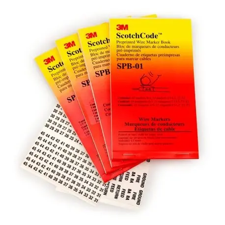 3M 054007-49951 Scotchcode SPB Pre-Printed Wire Marker Book 1.37 in L x 0.22 in W 0 - 9, L1, L2, L3, T1, T2, T3 Legend