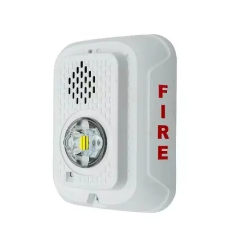 System Sensor P2WLED L-Series LED Horn Strobe, Wall-Mount, White - FIRE Marked