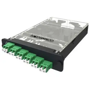 TeraSPEED 760222596 Splicing Fiber Cassette with Pigtail OS2 LC Interface 900 um 12-Fiber Green