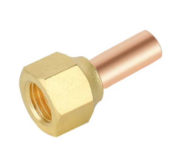 NAVAC F2003 Swivel Adapter, 1/4 x 1/4 in Nominal, Female Flare x Solder End Style, Brass
