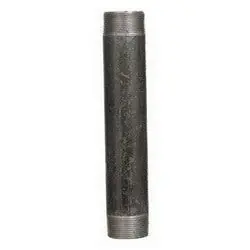 Seminole Tubular Products BNDQ 1/2 inch x 3 inch SCH 40 Black Steel Nipple, Threaded x Threaded