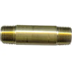 Mueller Industries BRNFX 3/4 inch x 5-1/2 inch Brass Nipple, Threaded x Threaded