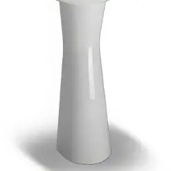 Vortens 3321WH Vortens Vienna 4 Inch Center Faucet V-Gloss High-Gloss Vitreous China Pedestal Sink Basin 20 Inch L x 17 Inch W